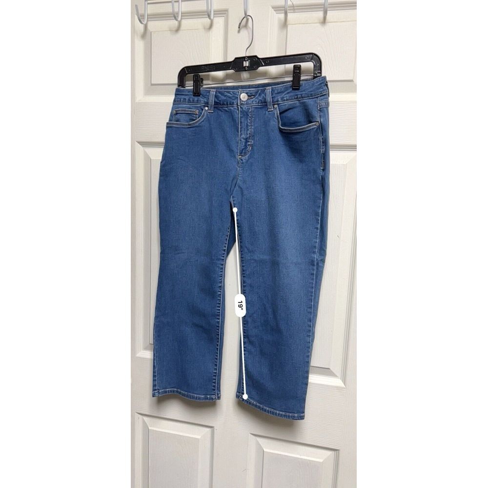 Croft & Barrow Straight Crop Jeans Womens Size 6 Dark Wash Stretch Denim - Picture 3 of 7